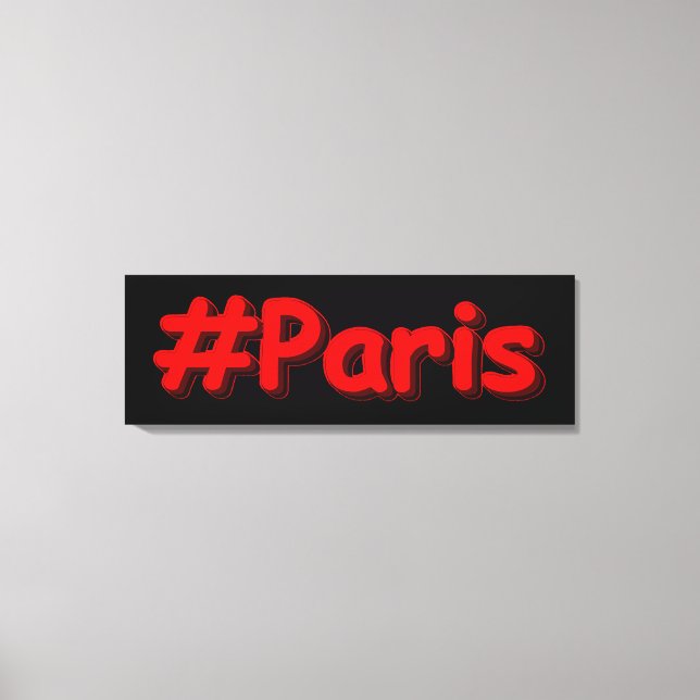 "#Paris" Cute Design. Köp nu Canvastryck (Framsida)