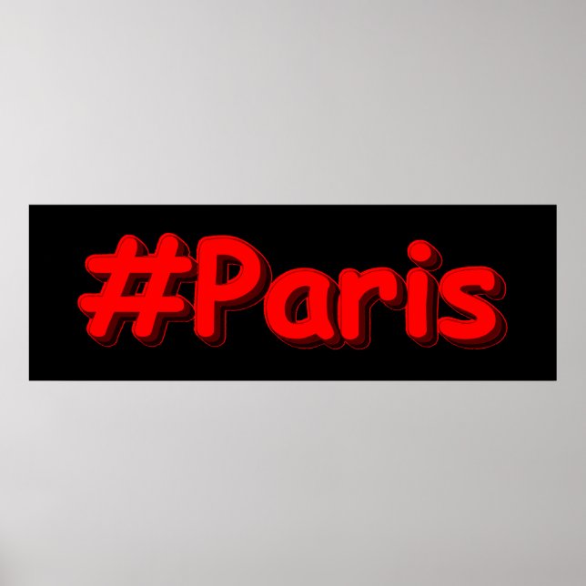 "#Paris" Cute Design. Köp nu Poster (Framsidan)
