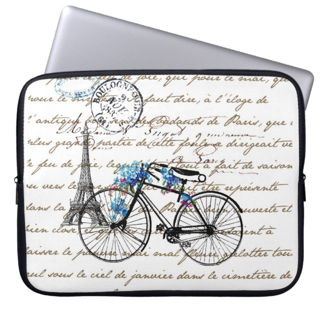 Paris cykelForgetmenot laptop sleeve (Framsidan)