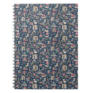 Paris Dark Icons Chic Design Anteckningsbok