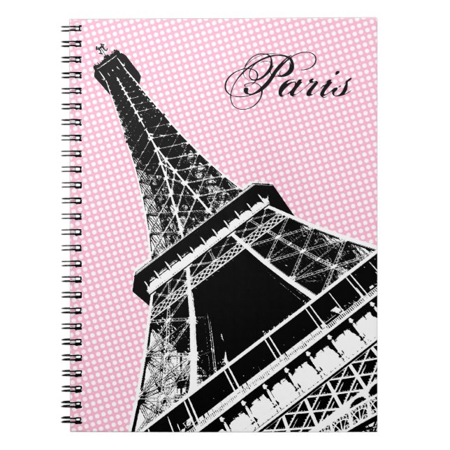 Paris den Eiffel tornanteckningsboken Anteckningsbok Med Spiral (Framsidan)