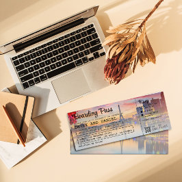 Paris Destinationsboardingpass Bröllop Inbjudningar