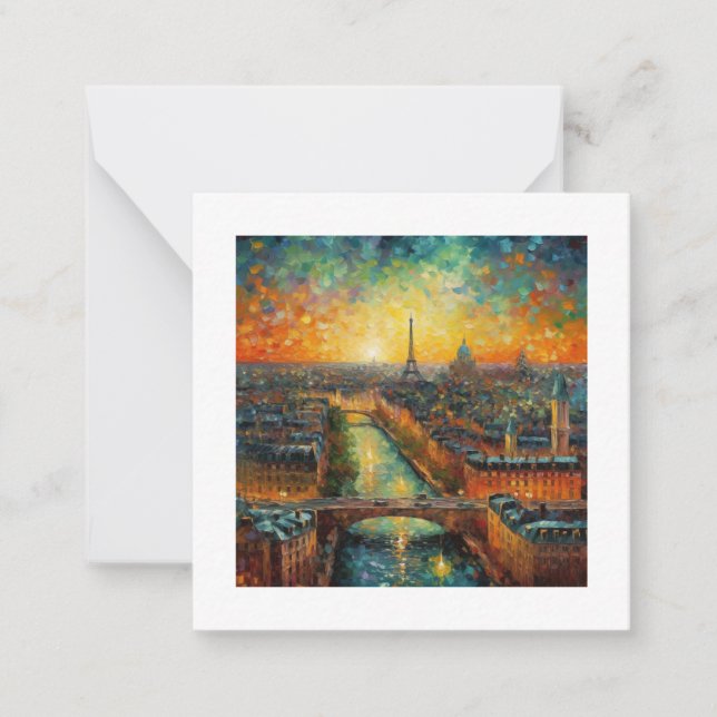 Paris efter natt van Gogh stil Anteckningskort (Framsida)