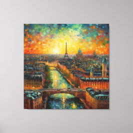 Paris efter natt van Gogh stil Canvastryck