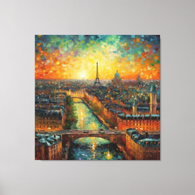 Paris efter natt van Gogh stil Canvastryck (Framsida)