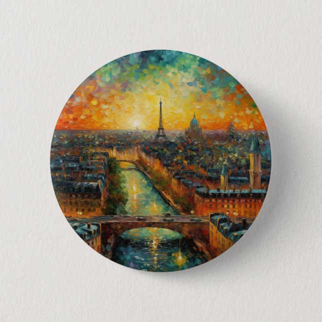 Paris efter natt van Gogh stil Knapp (Framsida)