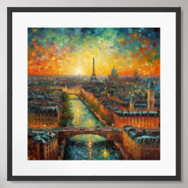 Paris efter natt van Gogh stil Poster