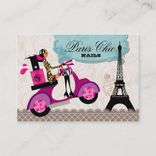 Paris Eiffel för sparkcykel för nagelsalong pols Visitkort