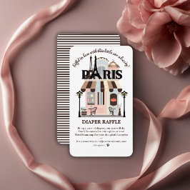 Paris Eiffel i Kärlek Fransk Cafe Baby Shower Tilläggskort