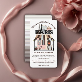 Paris Eiffel i Kärlek Fransk Cafe Baby Shower Tilläggskort