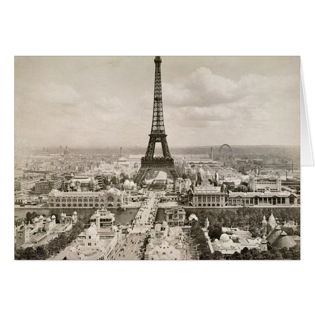 Paris: Eiffel Torn, 1900 OBS Kort (Framsidan Horizontal)