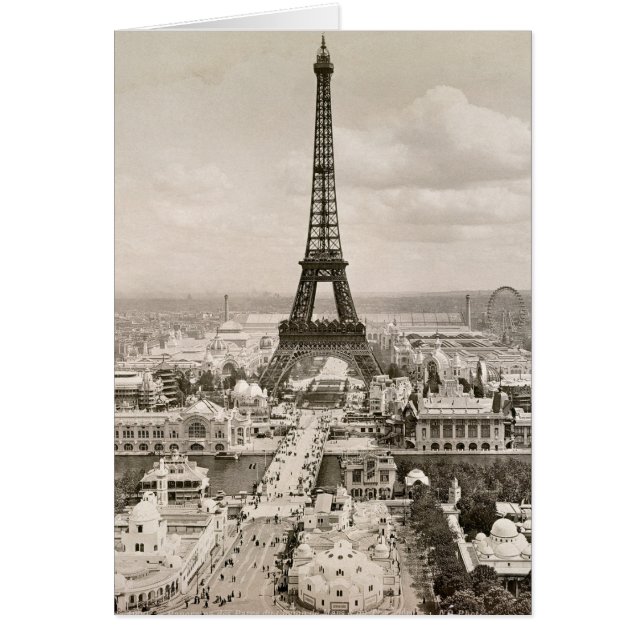 Paris: Eiffel Torn, 1900 OBS Kort (Framsidan)