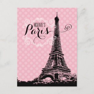 Paris Eiffel Torn Add Namn Vykort