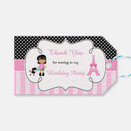 Paris Eiffel Torn African American Girl Presentetikett