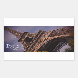 Paris Eiffel Torn Berömd Landmark Photo Rektangulärt Klistermärke