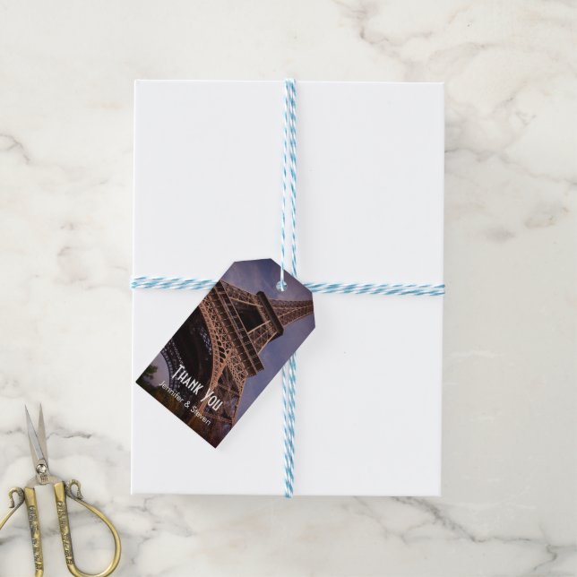 Paris Eiffel Torn Berömd Landmark Photo Tack Presentetikett (Med Snöre)