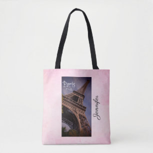 Paris Eiffel Torn Berömd Landmark Photo Tygkasse