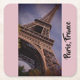 Paris Eiffel Torn Berömd Landmark Photo Underlägg Papper Kvadrat