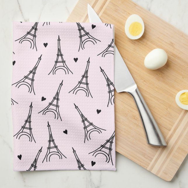 Paris Eiffel Torn Birthday Shower Gift Kökshandduk (Vikt i Fjärdedel)