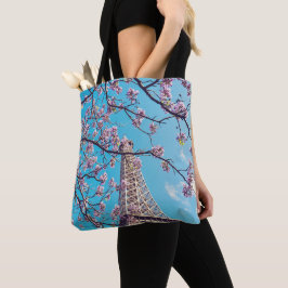 Paris Eiffel Torn Blooms i Springtime Tote Bag Tygkasse