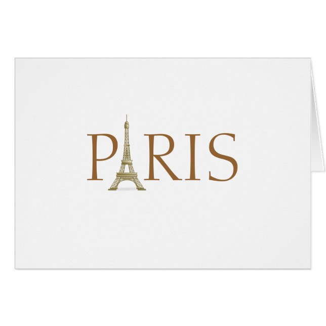 Paris Eiffel Torn Brev Frankrike Travel Unik Hälsningskort (Framsidan Horizontal)