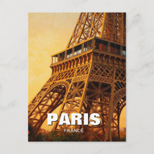 Paris Eiffel Torn Cafes vykort