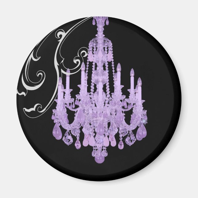 Paris Eiffel Torn Chandelier vintage bröllop Magnet (Framsidan)