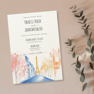 Paris Eiffel Torn Destination Wedding Inbjudningar