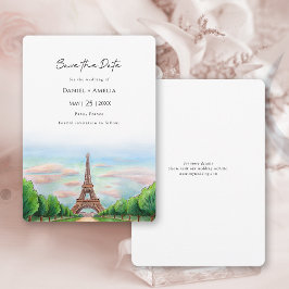 Paris Eiffel Torn Destination Wedding Spara Datumet
