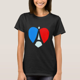 Paris Eiffel Torn Frankrike Fransk Kärlek Notre Da T Shirt