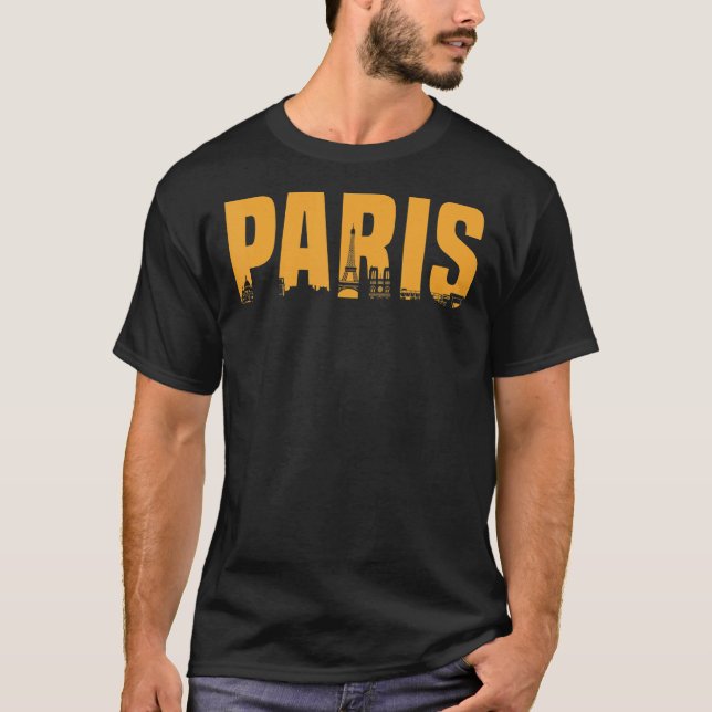 Paris Eiffel Torn Frankrike Fransk T Shirt (Framsida)