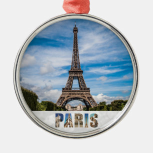 Paris Eiffel Torn Frankrike Travel Foto jul Julgransprydnad Metall
