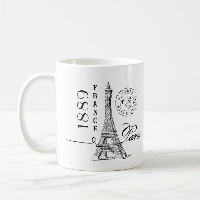 Paris Eiffel Torn Fransk Älskare Parisian Frankrik Kaffemugg (Vänster)
