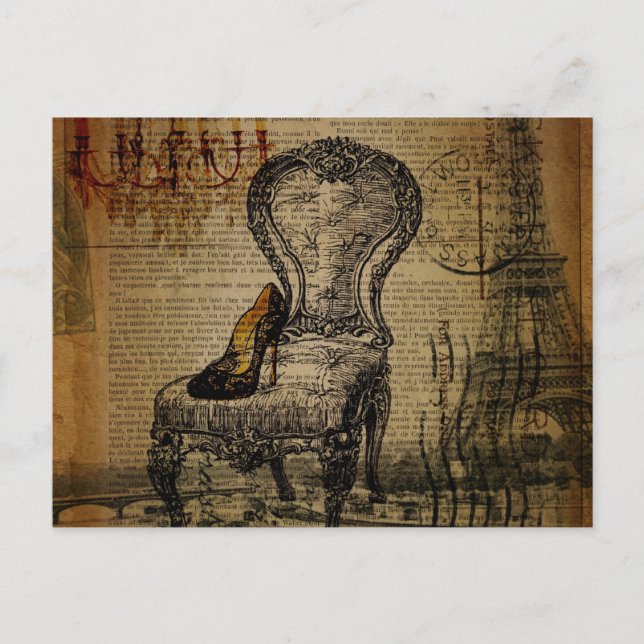 Paris eiffel torn fransk ReEmergency Rococo Vykort (Framsida)