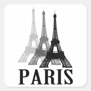 Paris Eiffel Torn Fyrkantigt Klistermärke