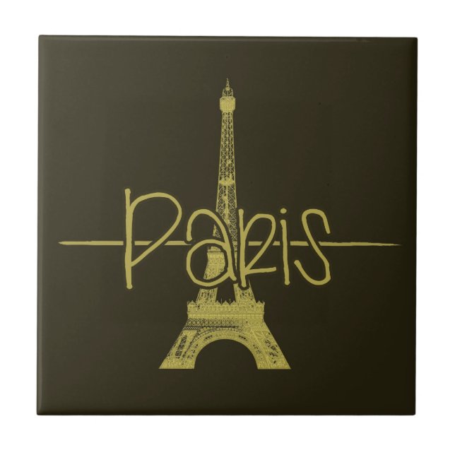 Paris Eiffel Torn Graphic Design Tile Kakelplatta (Framsidan)