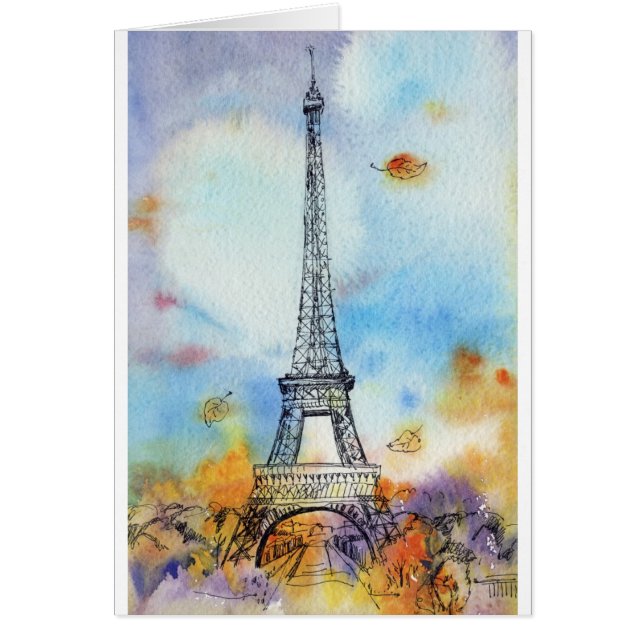 Paris. Eiffel Torn. Hälsningskort (Framsidan)