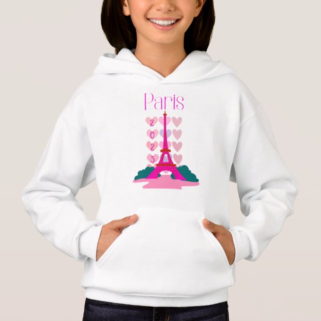 Paris Eiffel Torn-hjärtan 20XX-anpassning T Shirt (Framsida)