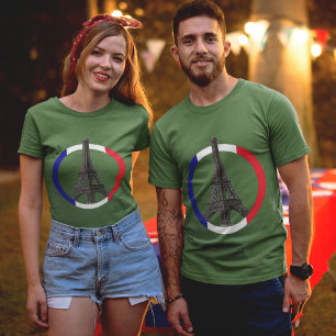 Paris Eiffel Torn i Circle Unisex T Shirt