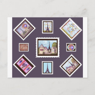 Paris Eiffel Torn inspirerade Postage-vykort Vykort