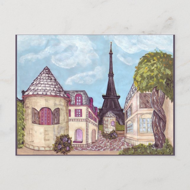 Paris Eiffel Torn inspirerade vykort (Framsida)