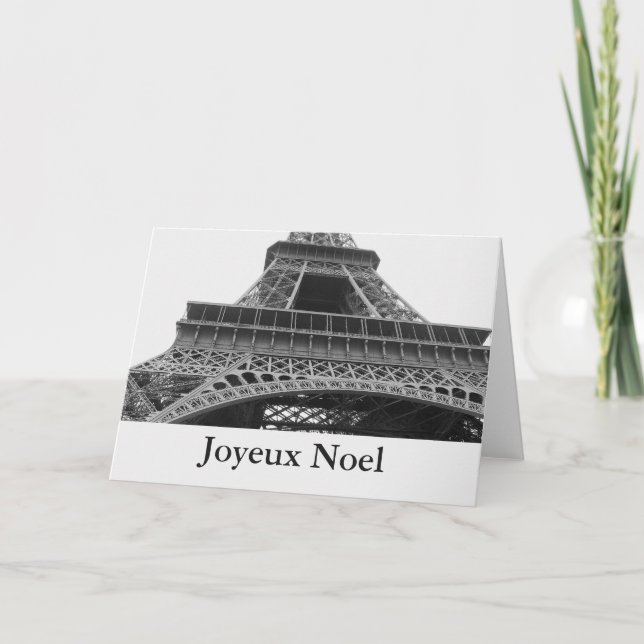 Paris Eiffel Torn Joyeux Noel Helgkort (Framsida)