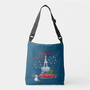 Paris Eiffel Torn Julgran Red Lastbil Joyeux Axelväska