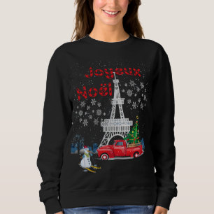 Paris Eiffel Torn Julgran Red Lastbil T Shirt