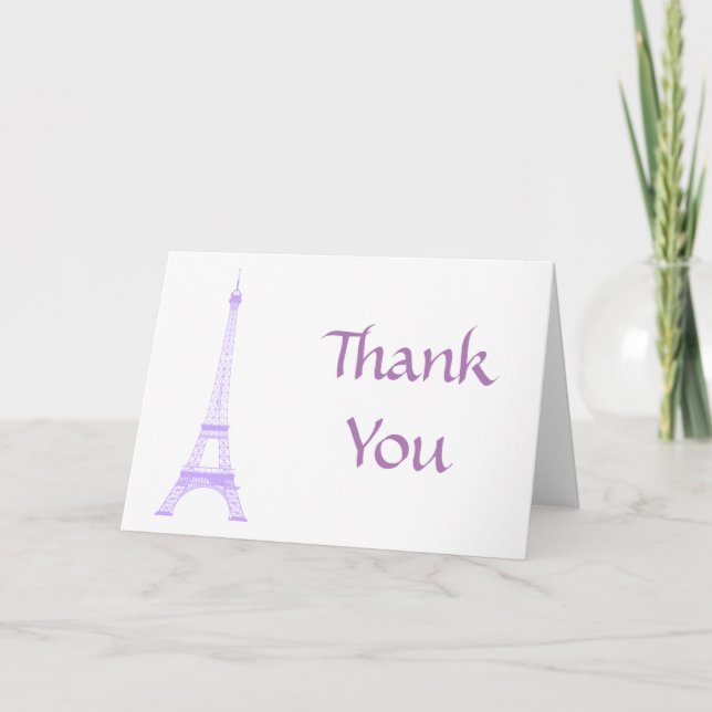 Paris Eiffel Torn Lila Tack Kort (Framsida)