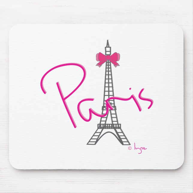 Paris Eiffel Torn med rosa båge Musmatta (Framsidan)
