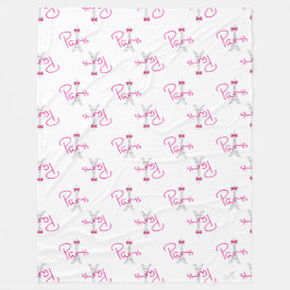 Paris, Eiffel Torn med rosa Bow Fleecefilt