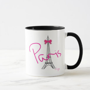 Paris Eiffel torn med rosapilbågen Mugg