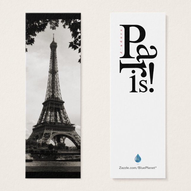 Paris Eiffel Torn Mini Bookmark Litet Visitkort (Framsida & baksida)