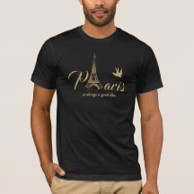 Paris Eiffel Torn Modern Travel Graphic T-Shirt